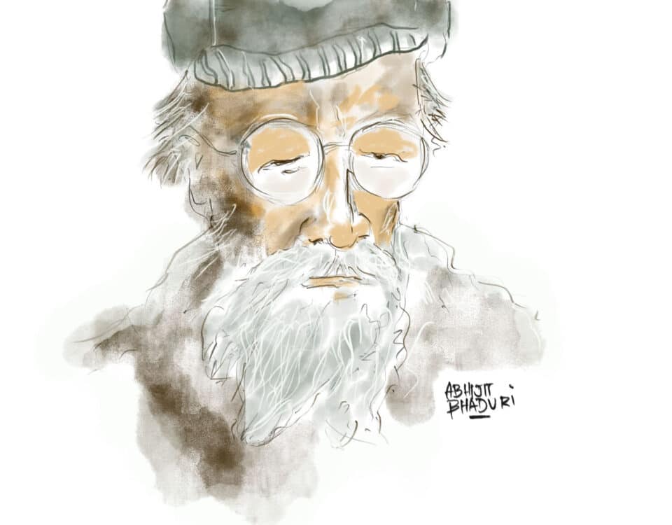 Artistic portrayal of an elder in glasses and a cap, radiating wisdom—a nod to timeless leadership and talent in work and career.