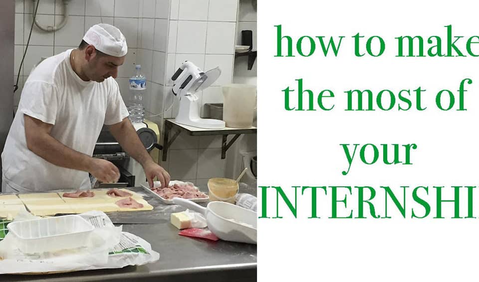 Chef honing his skills in the kitchen, showcasing talent and leadership. Learn how to make the most of your internship and boost your career.