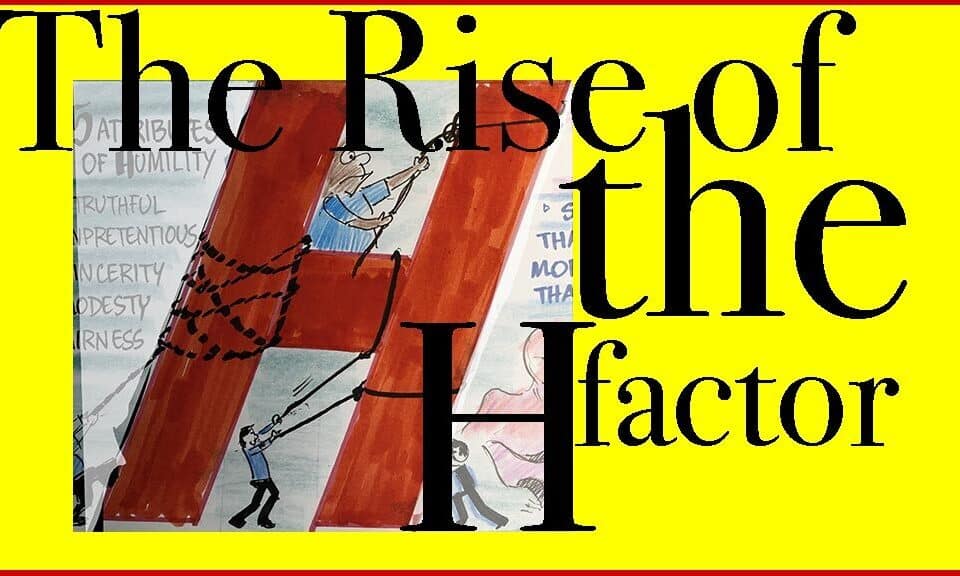 Colorful illustration with "The Rise of the H Factor" highlighting leadership, HR, and career growth. Perfect for talents shaping their work journey.