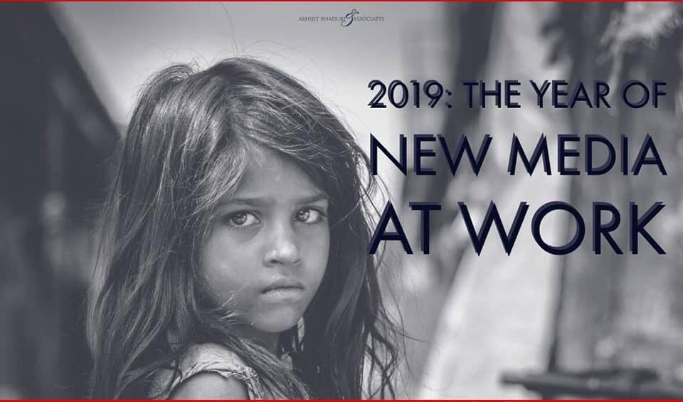 A thought-provoking image highlighting the impact of new media on work in 2019. Reflections on career, leadership, and nurturing talent from an HR perspective.