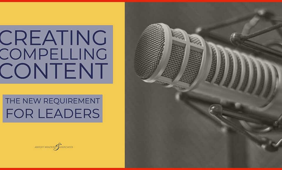 Microphone by text: "Creating Compelling Content: A New Requirement for Leaders." Perfect for exploring work, career, leadership, and HR insights from a talented author.