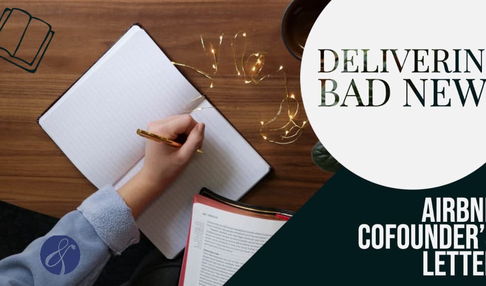 A person takes notes on workplace communication and leadership from an author's book, focusing on delivering bad news in careers and HR management.