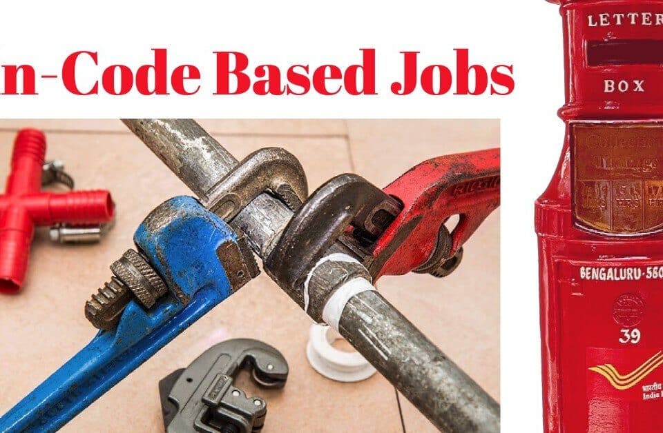 Pin-code based jobs image showing tools and a letterbox. Perfect for discussing career growth, leadership, and talent in localized work settings.