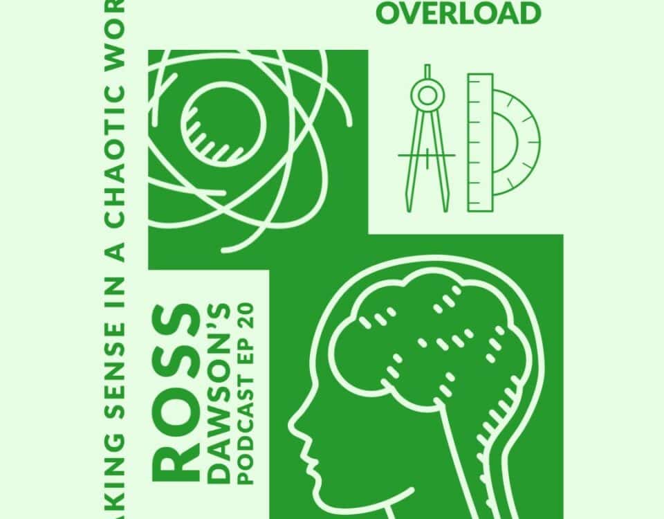 Podcast cover art for "Information Overload" with Ross Dawson. Explore work, career, and leadership with insights from the talented author and HR expert.