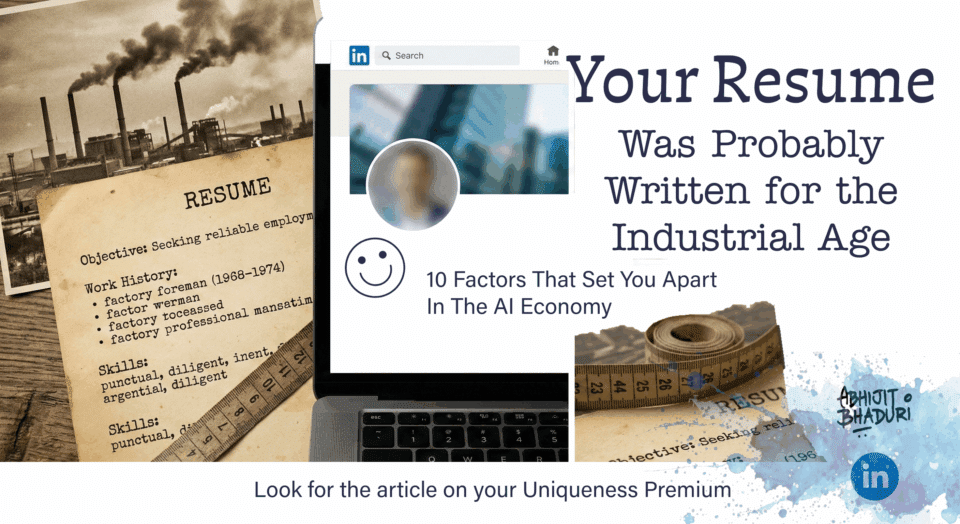 Old resume and modern digital profile highlighting 10 intangible assets for the AI-driven job market.