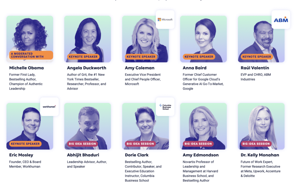 A diverse panel of speakers at a leadership conference, showcasing insights on innovation and collaboration.