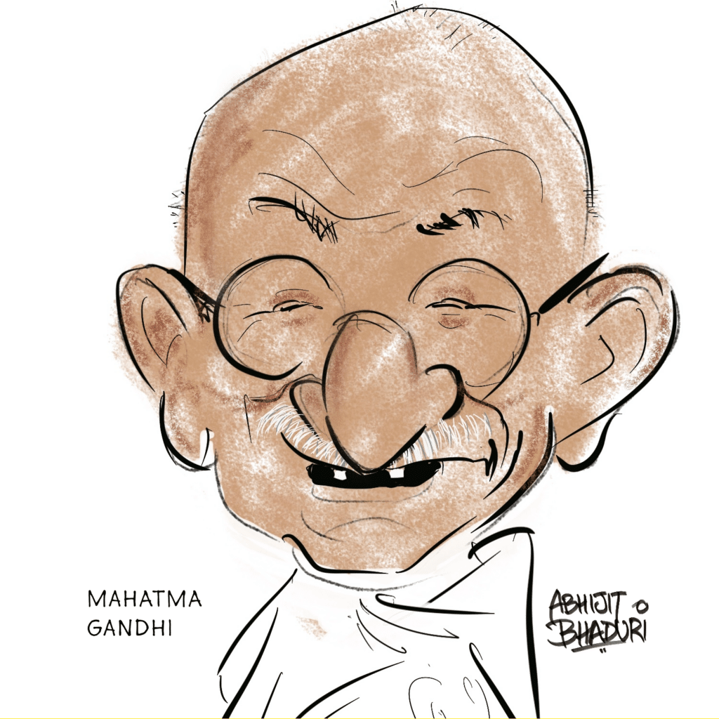 A caricature of Mahatma Gandhi and why he never won the Nobel Prize for Peace