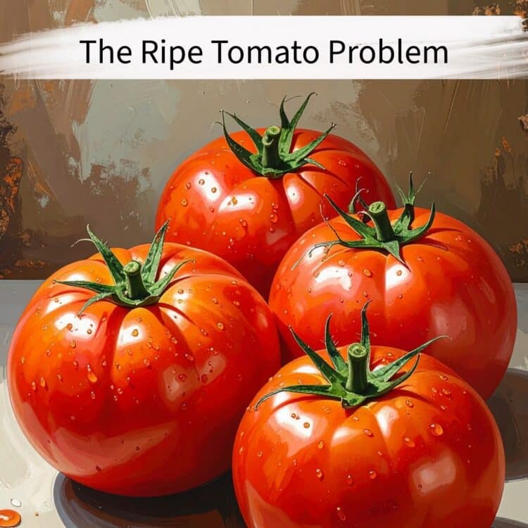 John Maeda explains the Ripe Tomato Problem with vibrant, fresh tomatoes showcasing their juicy allure. AI design skills 2026, Future of design careers, John Maeda Design in Tech 2026
